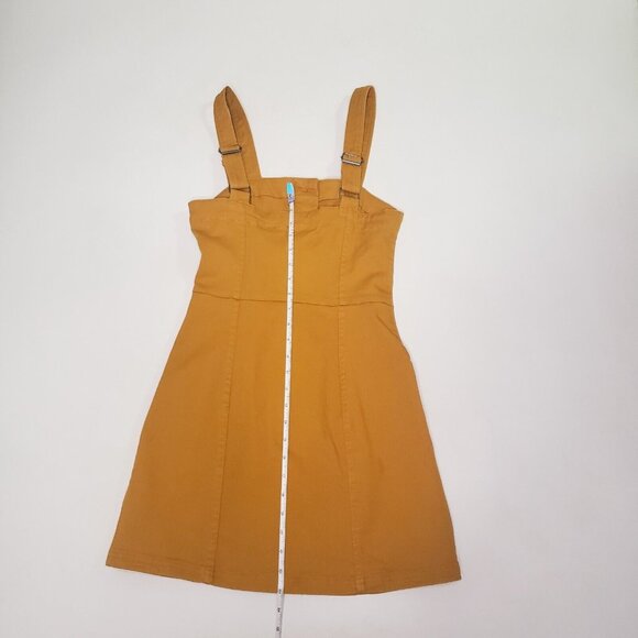 H&M Divided Dress Women's Size 2 Denim Overall Jumper Mustard Gold 90s Y2K Retro - Picture 8 of 16